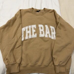 The Bar Tan Sweatshirt with White Lettering